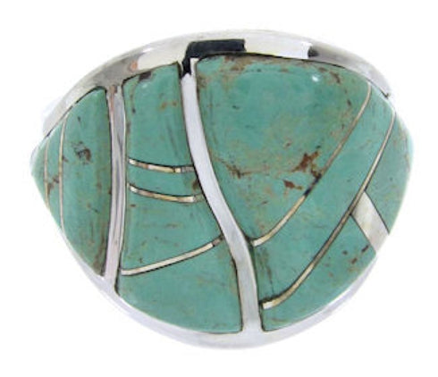 Southwest Turquoise Sterling Silver Jewelry Ring Size 5-1/4 YS68772