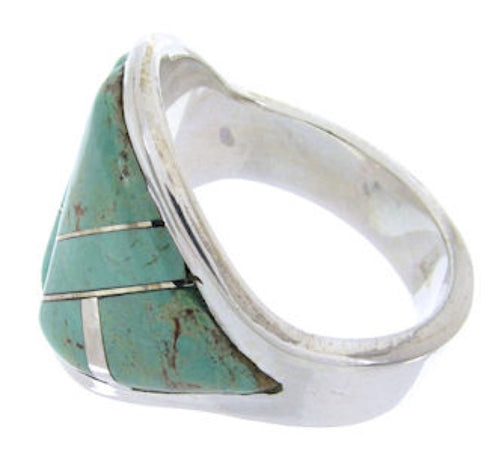 Southwest Turquoise Sterling Silver Jewelry Ring Size 5-1/4 YS68772