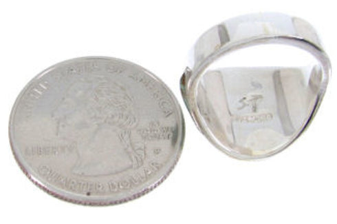 Southwest Turquoise Jewelry Silver Ring Size 6-1/4 YS68769