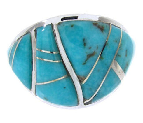 Silver And Turquoise Southwest Ring Size 6-1/4 YS68779