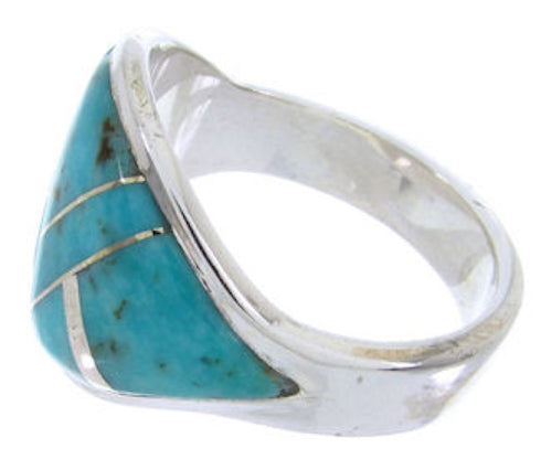 Silver And Turquoise Southwest Ring Size 6-1/4 YS68779