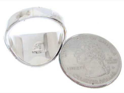 Southwestern Authentic Sterling Silver And Turquoise Ring Size 6-3/4 YX87501