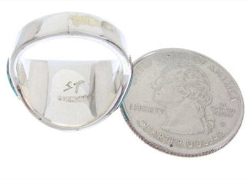 Silver And Turquoise Southwest Jewelry Ring Size 6-1/2 YS68785