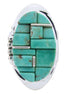 Turquoise Inlay And Silver Ring Size 8-3/4 YS68842