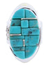 Turquoise Inlay Sterling Silver Jewelry Ring Size 8-1/2 FX93602