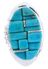 Sterling Silver Southwest And Turquoise Inlay Ring Size 8-1/2 YS68826