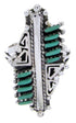 Turquoise Needlepoint Silver Southwestern Ring Size 6-3/4 BW67919