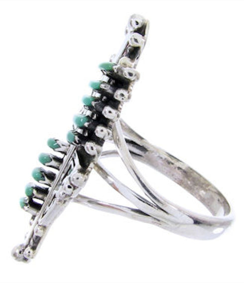Silver Southwest Turquoise Needlepoint Ring Size 6-1/2 BW67914
