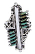 Turquoise Needlepoint Southwest Silver Jewelry Ring Size 6 BW67928