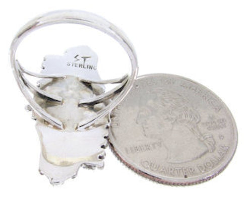 Turquoise Needlepoint Southwestern Jewelry Ring Size 7-3/4 BW67950