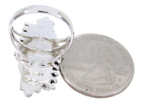 Sterling Silver Turquoise Southwestern Needlepoint Ring Size 7 BW68013