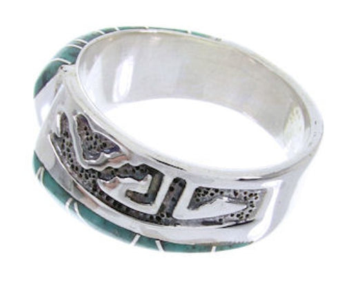 Sterling Silver Southwest Turquoise Inlay Ring Size 8-1/4 BW68269