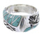 Silver Turquoise Inlay Southwestern Ring Size 6-1/4 BW68281