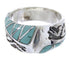 Silver Turquoise Inlay Southwestern Ring Size 6-1/4 BW68281