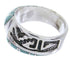 Silver Turquoise Inlay Southwestern Ring Size 6-1/4 BW68281