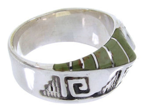 Southwest Silver Turquoise Inlay Jewelry Ring Size 6-1/4 BW68309