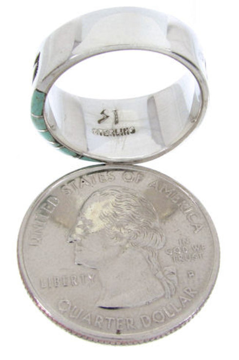 Turquoise Genuine Sterling Silver Southwest Ring Size 7-1/2 BW68316