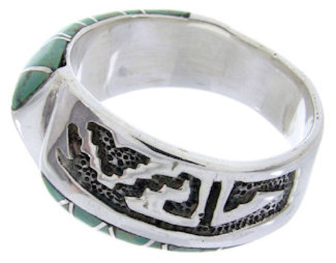 Southwest Turquoise Inlay Jewelry Ring Size 5-3/4 BW68336