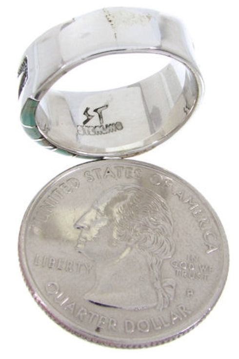 Southwest Turquoise Inlay Jewelry Ring Size 5-3/4 BW68336