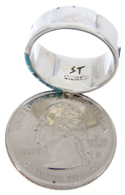 Silver Southwestern Turquoise Jewelry Ring Size 5-1/2 BW68353