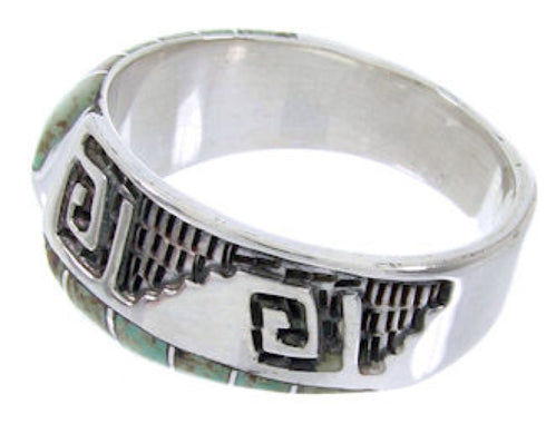 Genuine Sterling Silver Southwest Turquoise Inlay Ring Size 5 BW68359