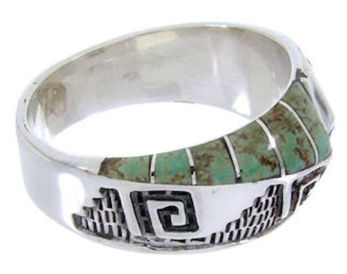 Genuine Sterling Silver Southwest Turquoise Inlay Ring Size 5 BW68359