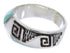 Southwest Sterling Silver Turquoise Inlay Ring Size 5-1/4 BW68374