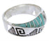 Southwest Sterling Silver Turquoise Inlay Ring Size 5-1/4 BW68374