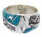 Turquoise Inlay Southwest Jewelry Ring Size 8-1/4 BW68396