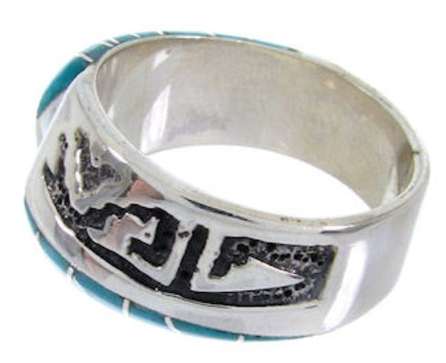 Turquoise Inlay Southwest Jewelry Ring Size 8-1/4 BW68396