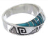Southwestern Sterling Silver Turquoise Inlay Ring Size 6-1/4 BW68402