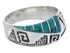 Southwestern Inlay Turquoise Silver Jewelry Ring Size 6-1/4 BW68408