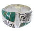 Turquoise Silver Southwestern Inlay Jewelry Ring Size 5-3/4 BW68421