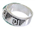 Turquoise Silver Southwestern Inlay Jewelry Ring Size 5-3/4 BW68421