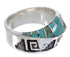 Silver And Turquoise Inlay Southwestern Ring Size 6-1/4 BW68438