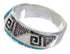 Turquoise Inlay And Sterling Silver Ring Size 8-1/4 BW70349