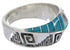 Southwestern Sterling Silver Turquoise Inlay Ring Size 8-3/4 BW68444