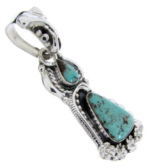 Southwestern Jewelry Turquoise Sterling Silver Slide Pendant AW67725
