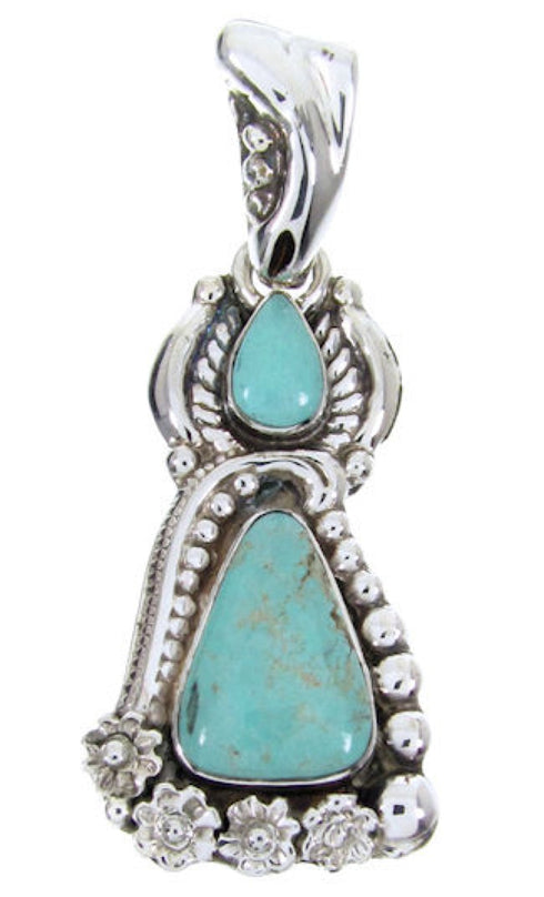 Southwestern Jewelry Turquoise Genuine Sterling Silver Pendant AW67738