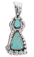 Southwestern Jewelry Turquoise Genuine Sterling Silver Pendant AW67738