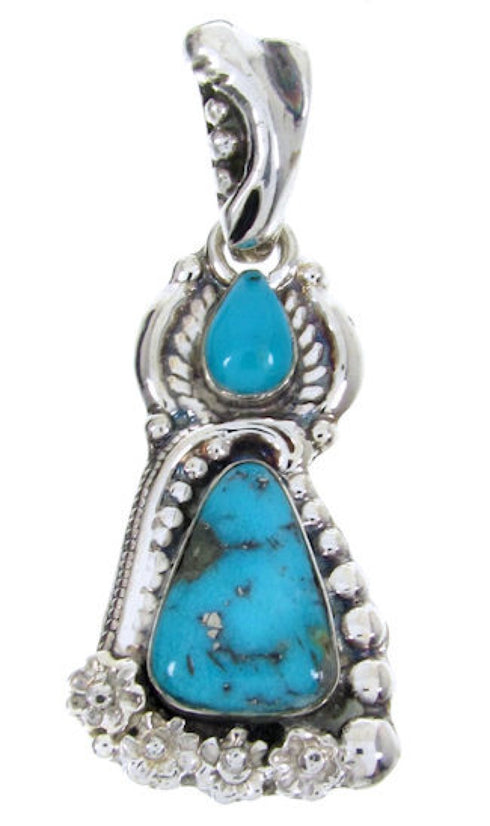 Southwest Jewelry Turquoise Sterling Silver Slide Pendant AW67689
