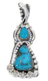 Southwest Jewelry Turquoise Sterling Silver Slide Pendant AW67689