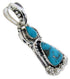 Southwest Jewelry Turquoise Sterling Silver Slide Pendant AW67689