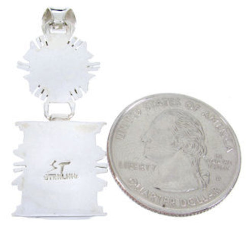 Southwest Sterling Silver Jewelry Turquoise Inlay Pendant MW67790