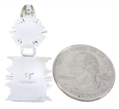 Southwest Sterling Silver Turquoise Inlay Pendant MW67792