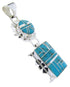 Southwest Silver Jewelry Turquoise Inlay Pendant MW67784