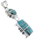 Southwest Sterling Silver Jewelry Turquoise Inlay Pendant MW67787