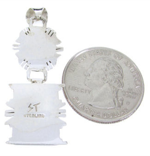 Southwest Sterling Silver Jewelry Turquoise Inlay Pendant MW67787