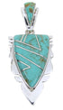 Southwest Turquoise Inlay Silver Pendant MW67774