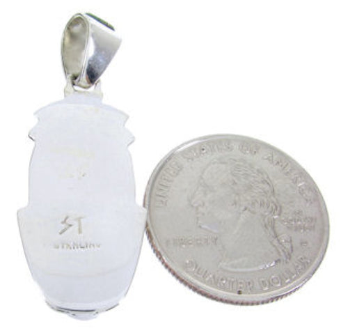 Sterling Silver Southwest Jewelry Turquoise Inlay Pendant MW67715